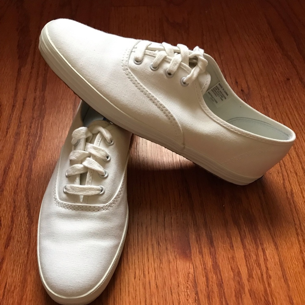 White canvas Keds casual walking shoe